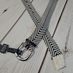 A.n.a Woven Chevron Belt Large With Fringe